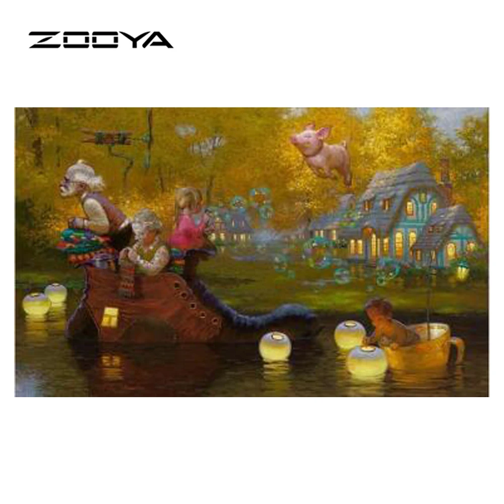 ZOOYA алмазная живопись сказочный мир для пожилых детей абстрактная Алмазная