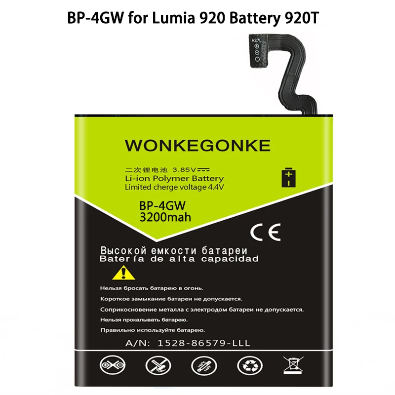 WONKEGONKE BP-4GW аккумулятор для Nokia Lumia 920 920TBatteries Bateria