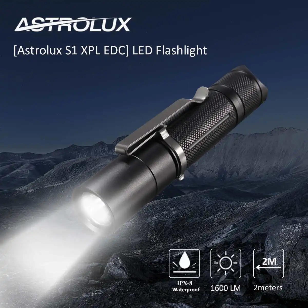 Astrolux S1-1600LM светодиодный фонарь 18650 фонарь 7 4 режима светодиодный фонарик EDC водонепроницаемый фонарь турбо стробоскоп