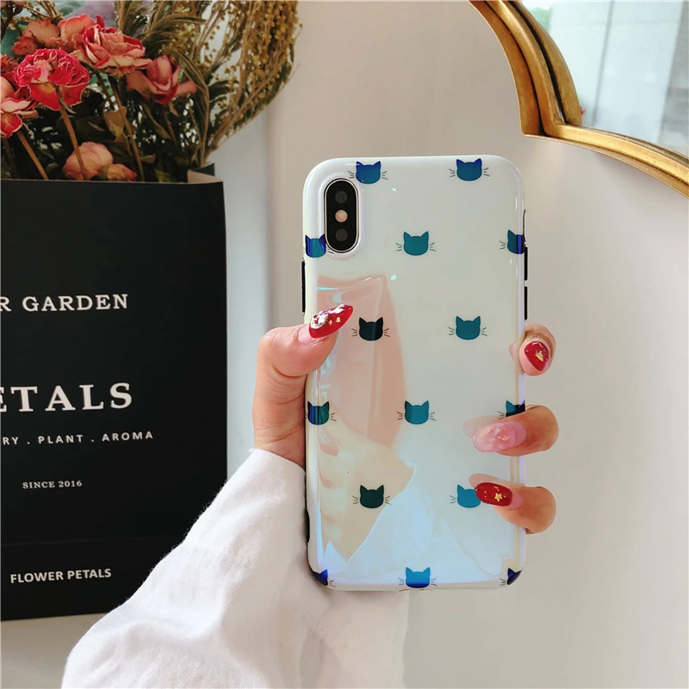 Для iPhone X XR XS Max 7 8 Plus чехол для телефона с милым котом и сердечком iphone 6 6s Модный