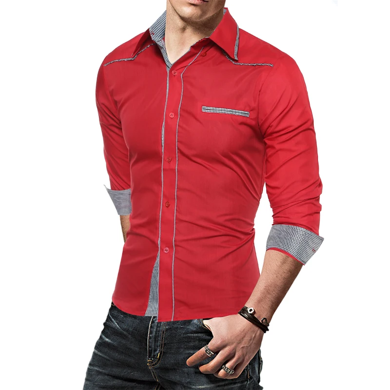 2017 Новых Людей Модный бренд Рубашка Camisa Masculina С Длинным Рукавом Мужчин Slim Дизайн
