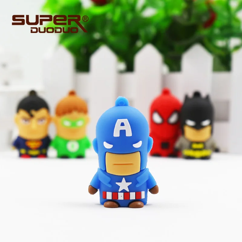 Лучшие продажи супер heros usb флэш-накопитель 32 ГБ Бэтмен/Супермен флеш-накопитель 4 ГБ 8 ГБ 16 ГБ карта памяти 64 Гб Подарочная игрушка флешки