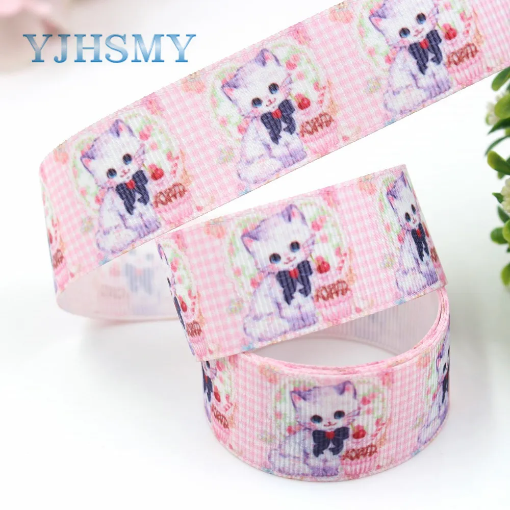 YJHSMY I-19223-448 25 мм 10 ярдов животные мультфильм термопечать ленты grosgrain Бант колпачок