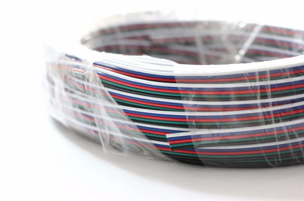 Кабель удлинитель 5 контактов 22 AWG 100 м|rgbw cable|wire connectionscable for led strip |