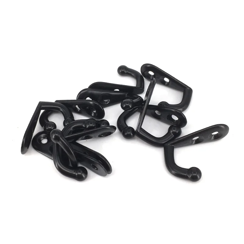 

22*12*30mm 10PCS Small antique single hook for clothes wall hanger Robe Coat Wall Hanging Hooks Black Color