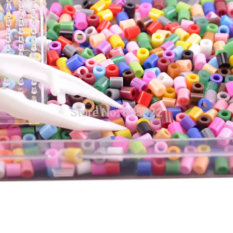5 мм Perler бисер Artkal Fuse DIY Educational Craft (1000 Бусин + Пинцет квадратная пегборд Железная