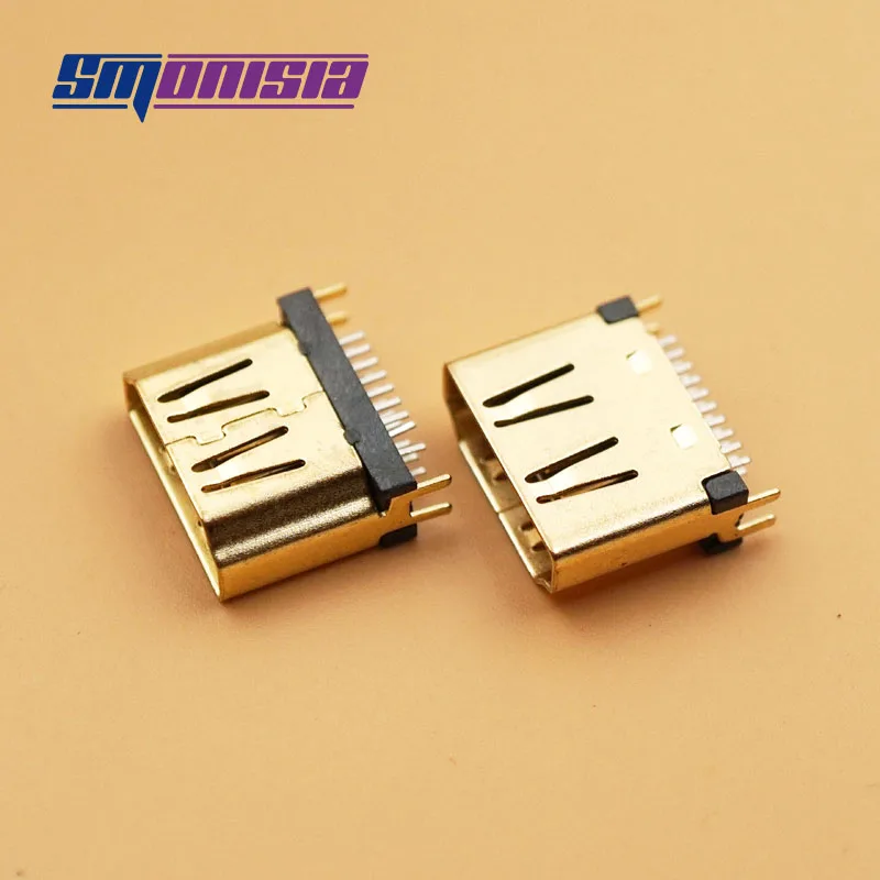 2 ряда вертикальный позолоченный интерфейсный разъем типа А совместимый с HDMI 19P 100