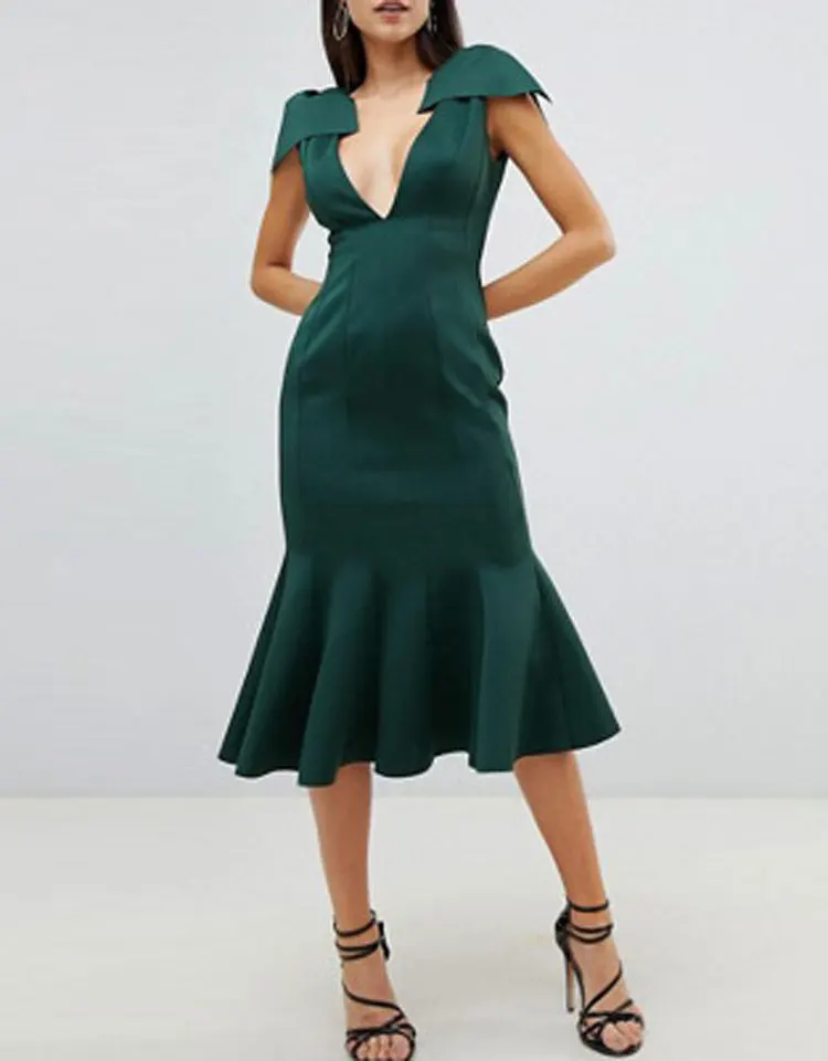 Womengeren платье 2019 сексуальное с v образным вырезом элегантное рюшами Vestido женские