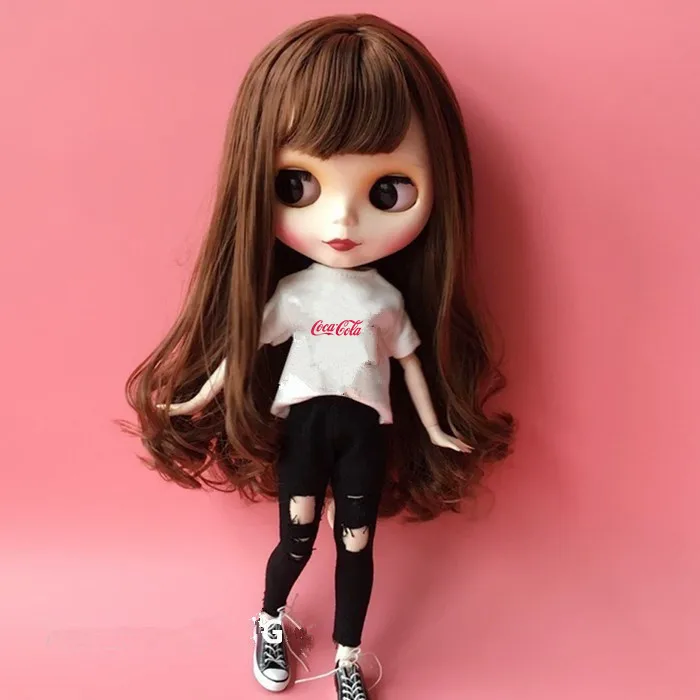 Многоцветный Комплект одежды из 2 предметов для куклы blyth 1/6 футболка+ штаны для куклы blyth jean, комплект одежды для куклы Барби, аксессуары для 1/6 - Цвет: Многоцветный
