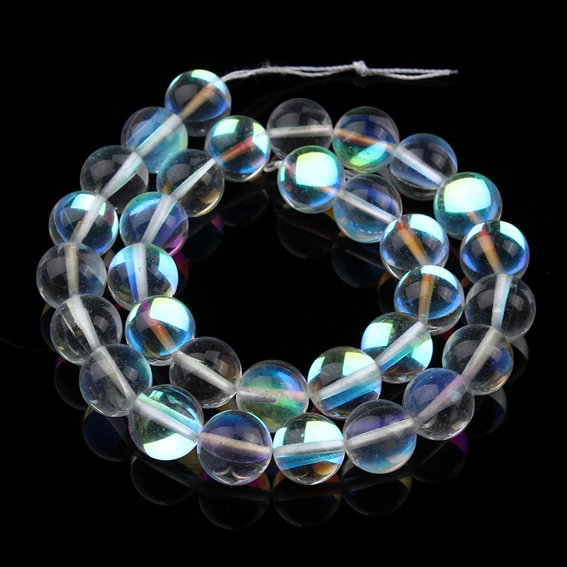 Круглые Бусины Из Натурального прозрачного неонового стекла незакрепленные