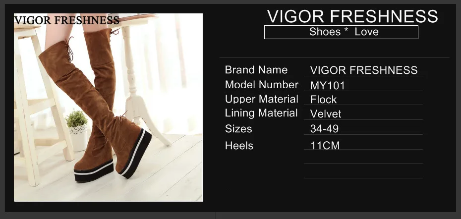 VIGOR/новые женские ботинки; обувь, увеличивающая рост; женские осенние ботинки; обувь на платформе и высоком каблуке; зимние ботинки; большие размеры; MY101