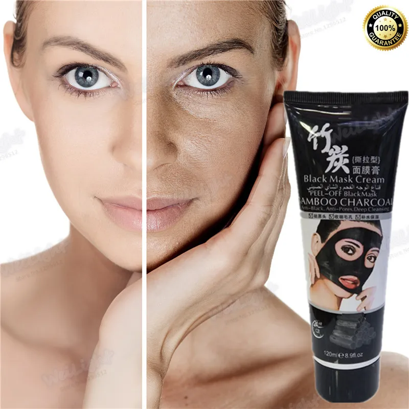 100% корейская косметика черная маска на присоске с бамбуковым углем 120 мл для лица