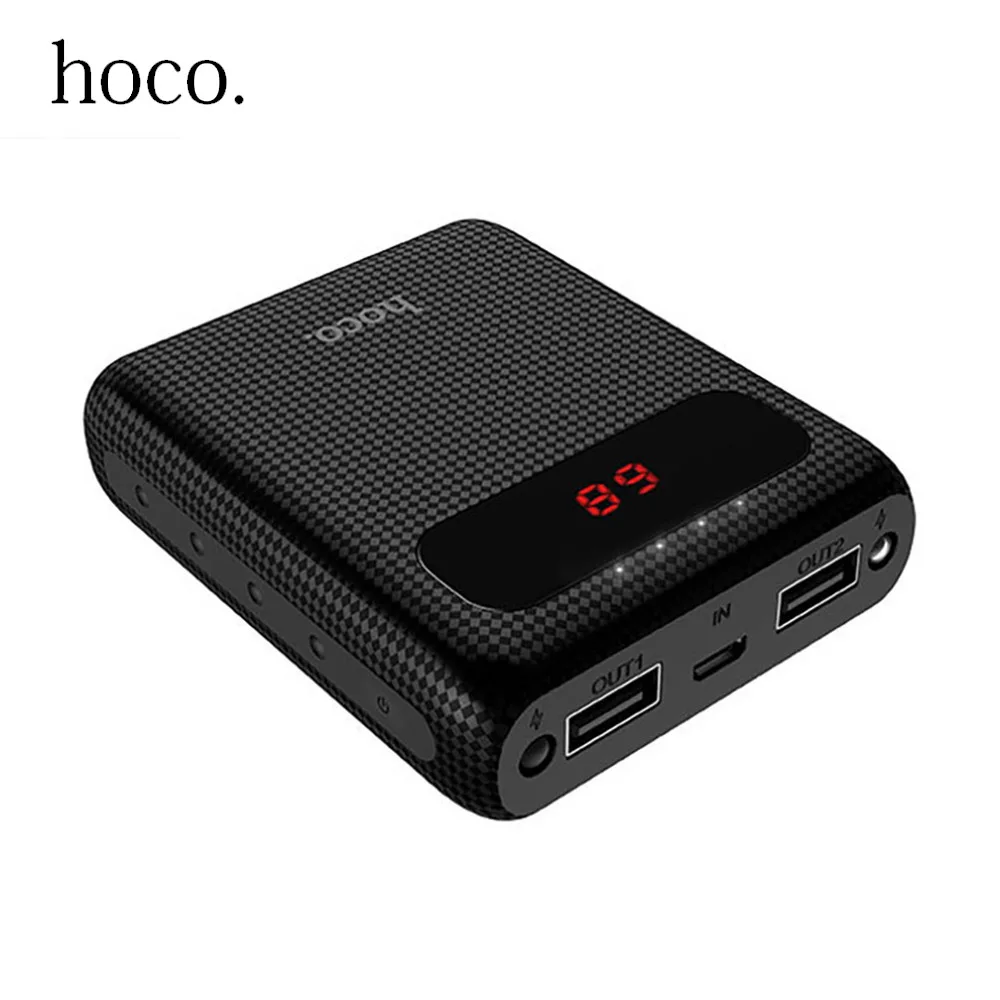 Внешний аккумулятор HOCO на 10000 мА · ч с двумя светодиодами и USB 18650|powerbank 10000mah|charger