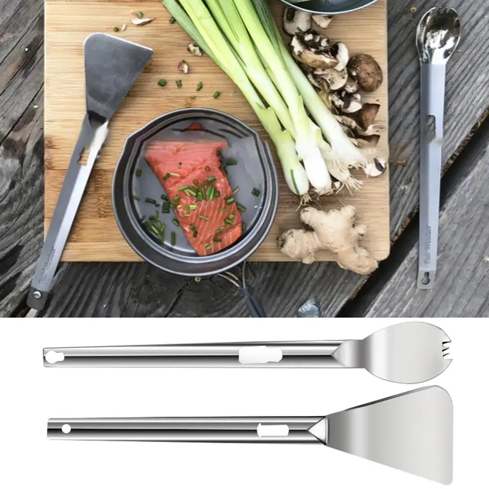 3 в 1 съемные Spork Столовые приборы из нержавеющей стали для кемпинга лопатка