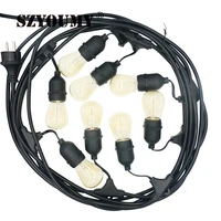 szyoumy high quality 15m outdoor weatherproof commercial christmas party decor string lights with 15pcss14 e27 clear bulbs