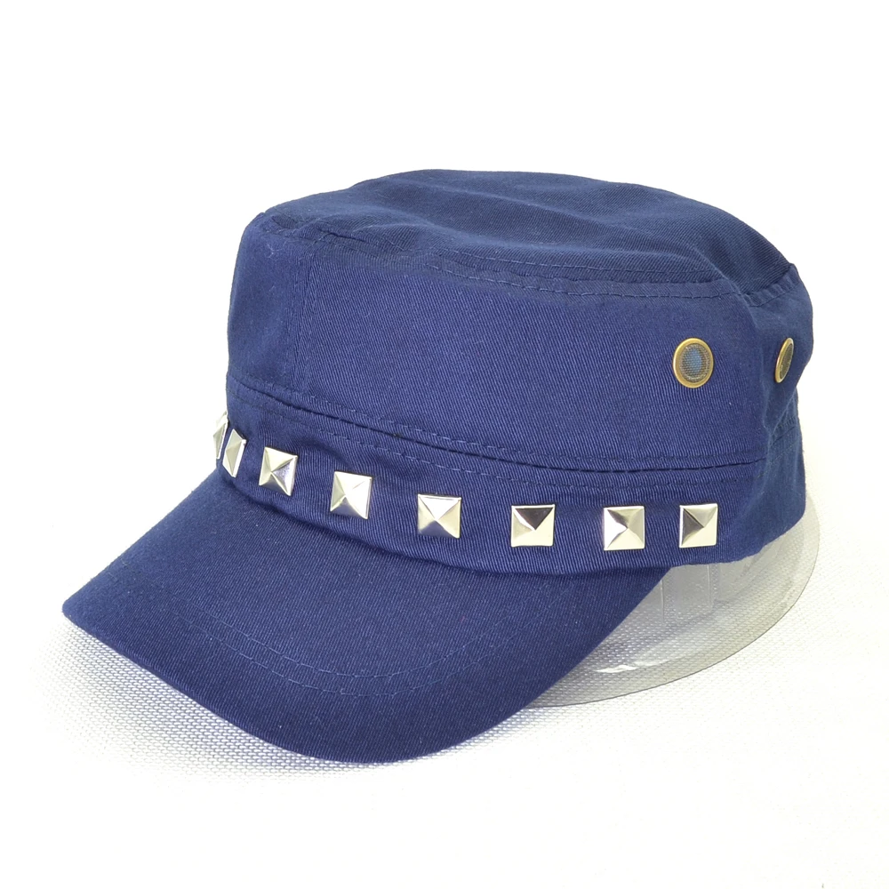 Заклепки армия Кепки с плоским верхом Snapback шляпа одноцветное Цвет Шапки для Для