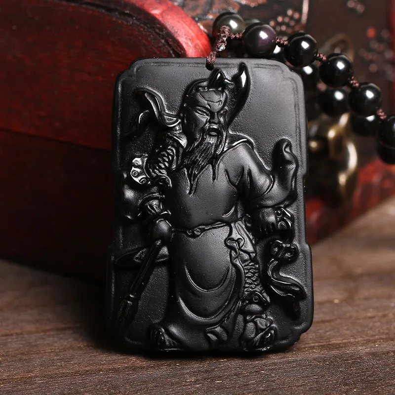 Подлинная Подвеска из черного обсидиана натурального матового стекла оптовая