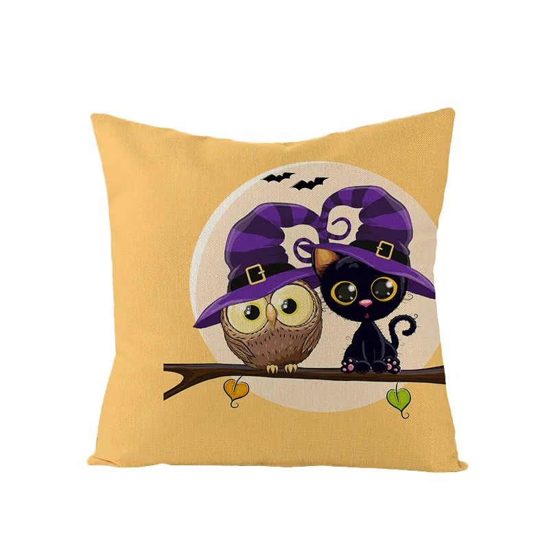 Foreign Trade New Home Supplies Halloween Linen Pillow Covers Pumpkin Owl Printing Cushion Cover Waist Case Car | Дом и сад