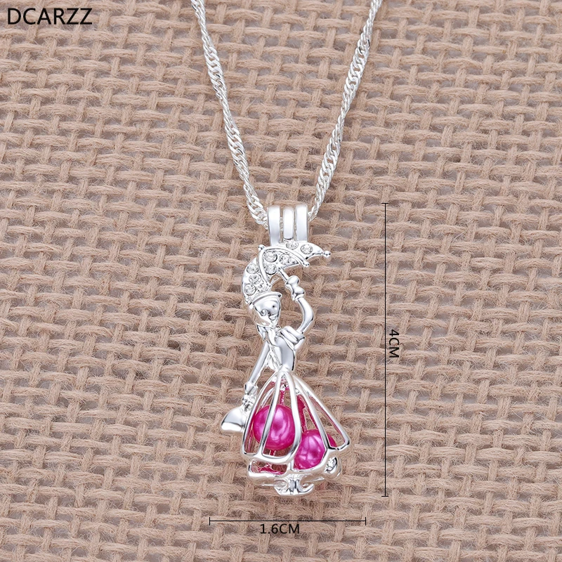 

Broadway Pearl Cage Necklace Pearls Pendant Crystals Umbrella Charm Locket Necklace Broadway Musical Jewelry Halloween Costume