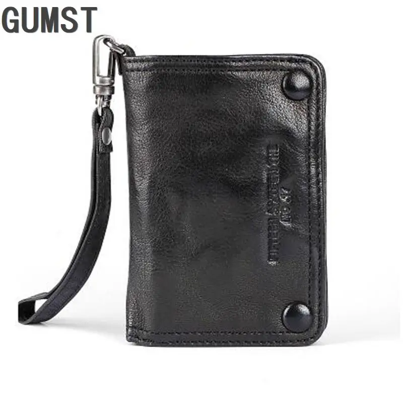 

Original Handmade Wrinkle Wallet Leather Genuine Cow Leather Vertical Mens Wallets Retro Money Clips Luxury Short Billfold Purse
