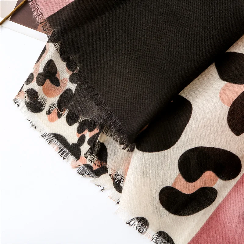 Женский модный шарф в горошек с леопардовым принтом шаль из вискозы на осень и