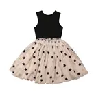 Черное платье для маленьких девочек 2-7 лет, платье-пачка для девочек на вечеринку, свадьбу, день рождения, платье в горошек, детские костюмы