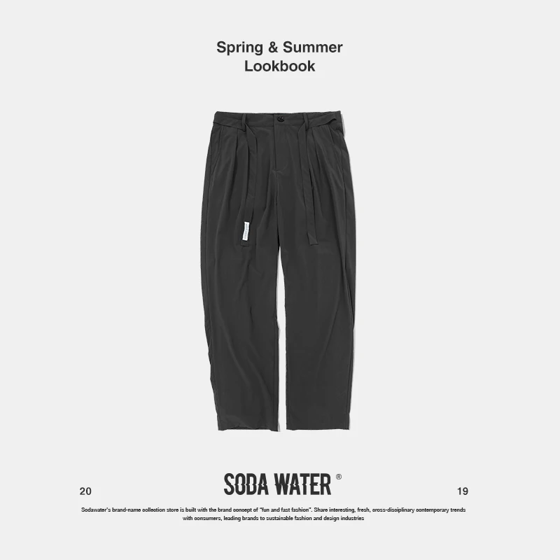 Мужские брюки в стиле хип-хоп SODA WATER винтажные свободные прямые японском