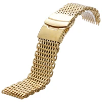 yisuya watch band 18mm 20mm 22mm 24mm yellow gold stainless steel mesh bracelet replacement strap watchband men women luxury