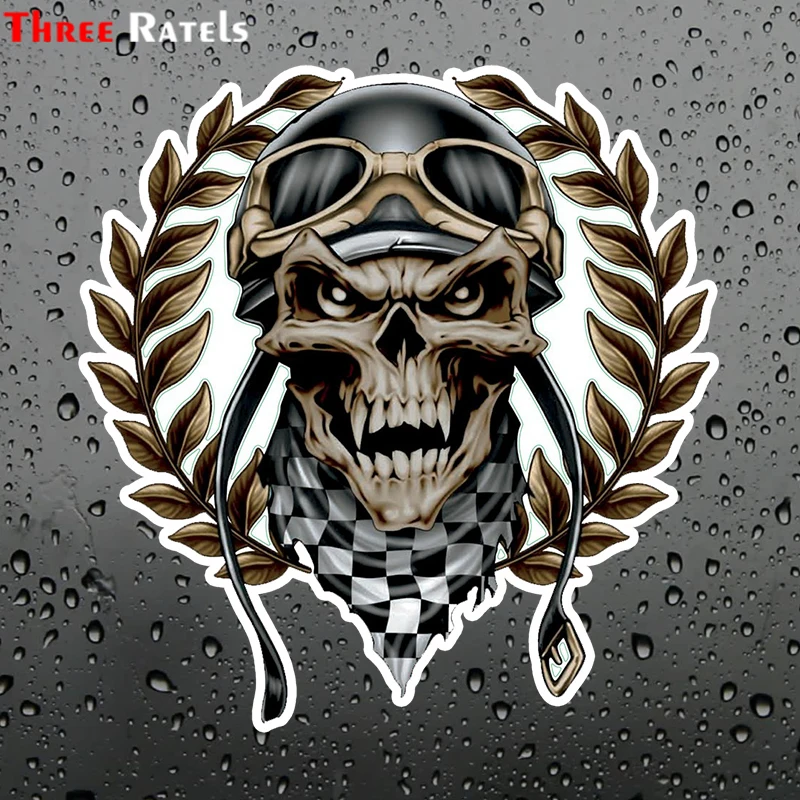 

Three Ratels TZ-1552# 15x15cm Skull Car Stickers Funny Auto Sticker Decals