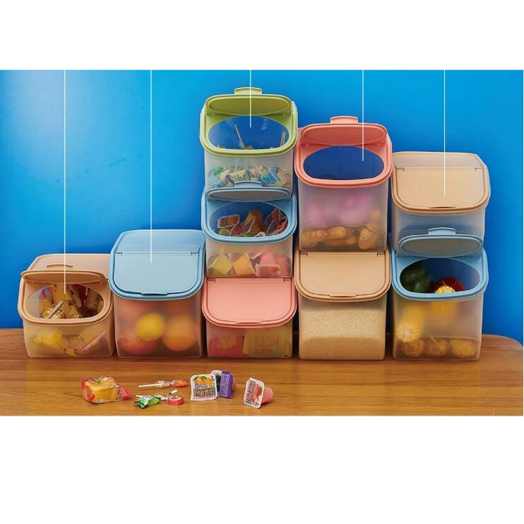 Штабелируемый пластиковый контейнер для крупы с крышкой без БФА коробка