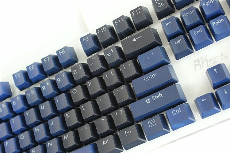MP 108 клавиши уплотненная PBT двойная подсветка синий градиент колпачок для вишни MX