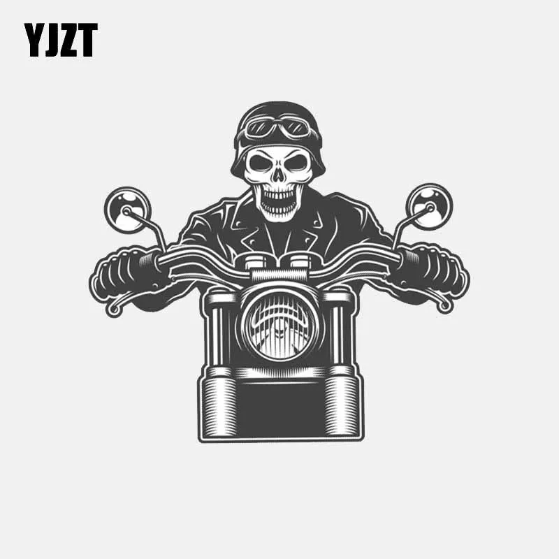 

YJZT 11.2CM*10CM Car Accessories Motorcycle Skull Funny Helmet Car Sticker Decal 6-2617