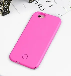 rose red Селфи свет чехол для iPhone 7 Plus 5 5S 6 6 s X I7 I5 I6 плюс телефон флэш-случай с огнями для samsung Galaxy S6 S7 край крышки - Цвет: rose red