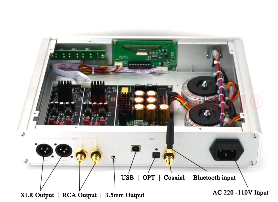 Hi-Fi Dual ES9038 pro DAC с тороидальными трансформаторами, поддержка Amanero USB DSD DOP/32 бит 384 K, поддержка Bluetooth 5,0