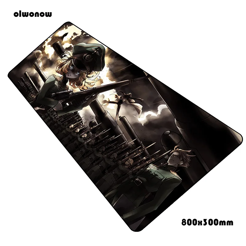 Size 800x300x2mm Youjo senki коврик для мыши очаровательны коврик для мышь Notbook коврик для компьютерной лучший игровой коврик геймер ноутбука 80x30 см, коврик для мышки - Цвет: Size 800x300x2mm