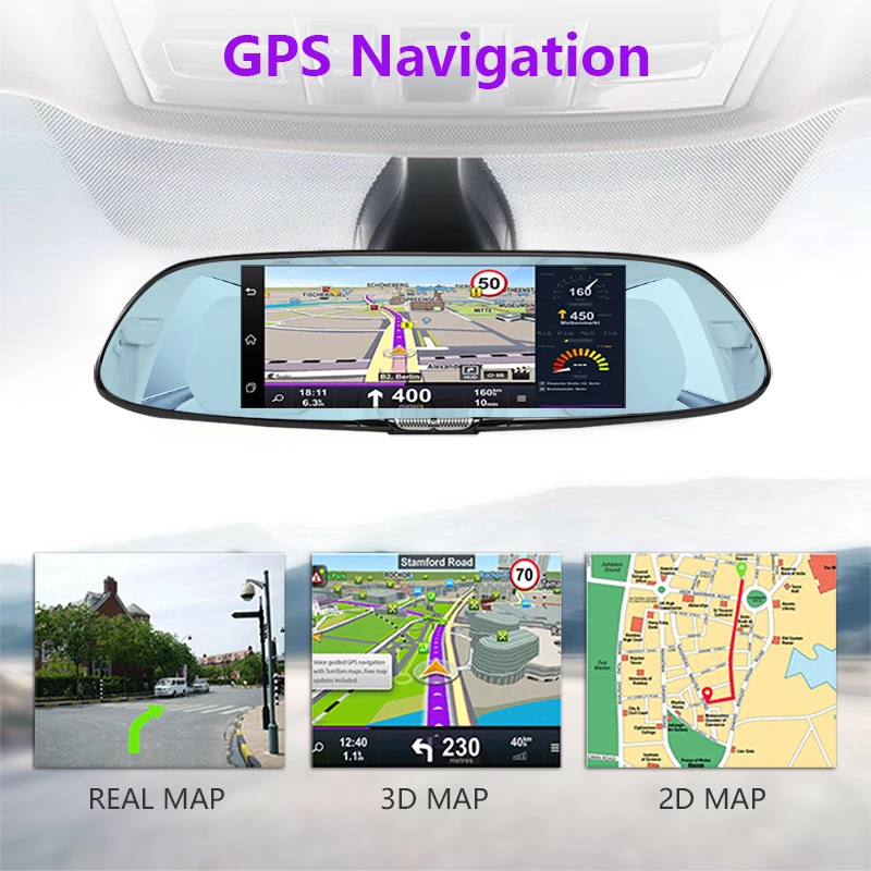 Jansite 3g 7 &quotсенсорный экран Dash Cam Android 5 0 Автомобильный видеорегистратор gps