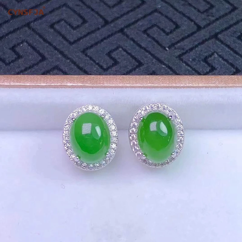 Сертифицированные подвескаиз натурального камня jade Jasper инкрустированные стерлингового серебра 925 пробы ручной работы счастливые серьги с нефритом зеленый высокое качество чудесные подарки