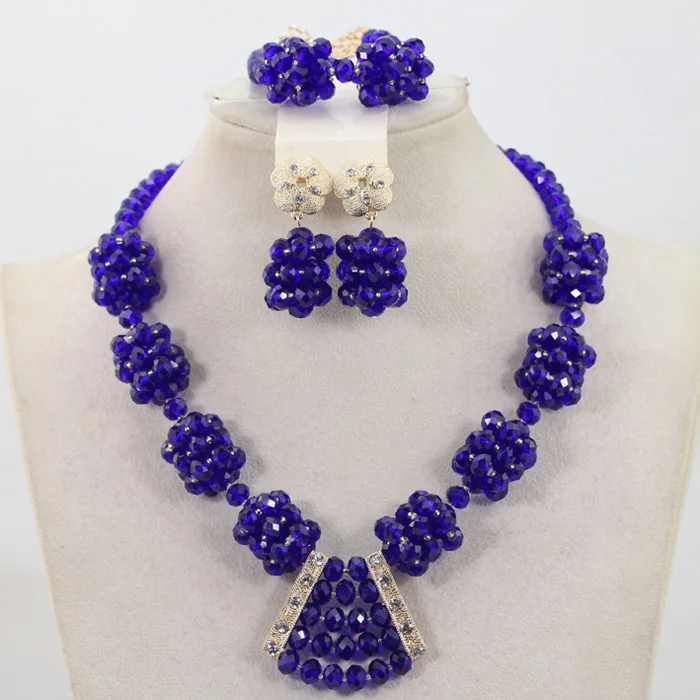 2017 ручная работа африканские бусины в шариках Новый Королевский синий кристалл