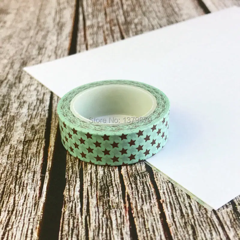 Декоративная лента Синяя Звезда из японской бумаги 1 5*10 метров|washi tape|decorative tapemasking