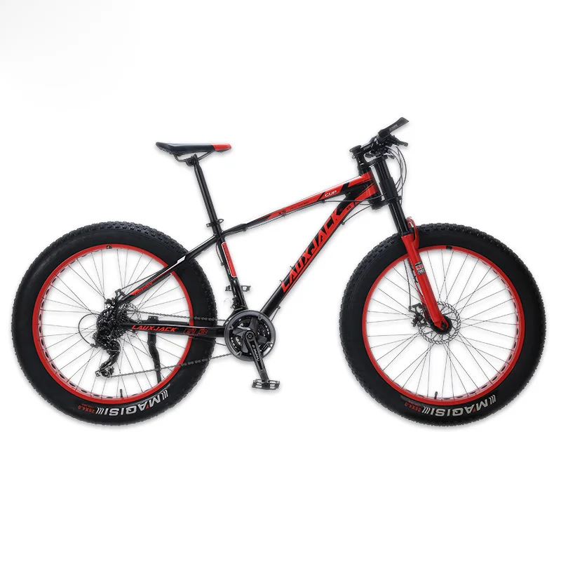LAUXJACK Горный велосипед алюминиевая рама 24 скорости Shimano механические тормоза 26"x4.0 колеса длинная вилка FatBike Mountain Bike Aluminum Frame