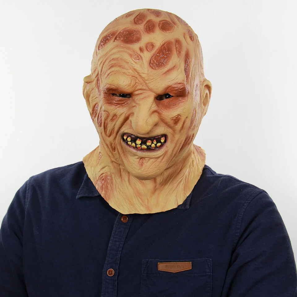 Ealistic костюм для взрослой вечеринки маска ужаса Делюкс Freddy Krueger страшная на