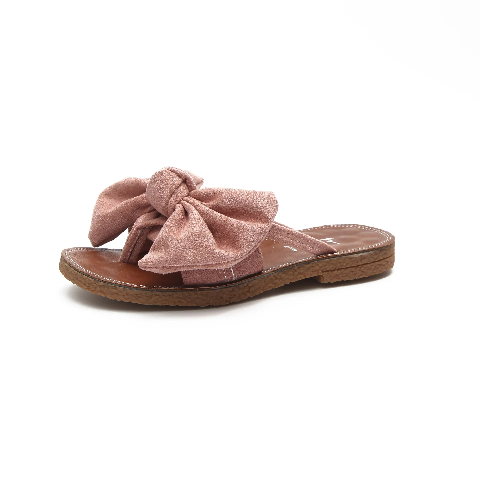 Для женщин тапочки с большой бант из искусственной замши женские милые шлепанцы