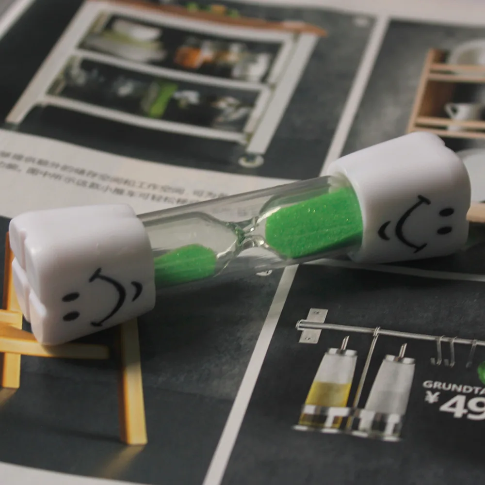 Смайлик дети Дети таймер для зубной щетки Песочные часы яйцо 2 мин чая/кафе