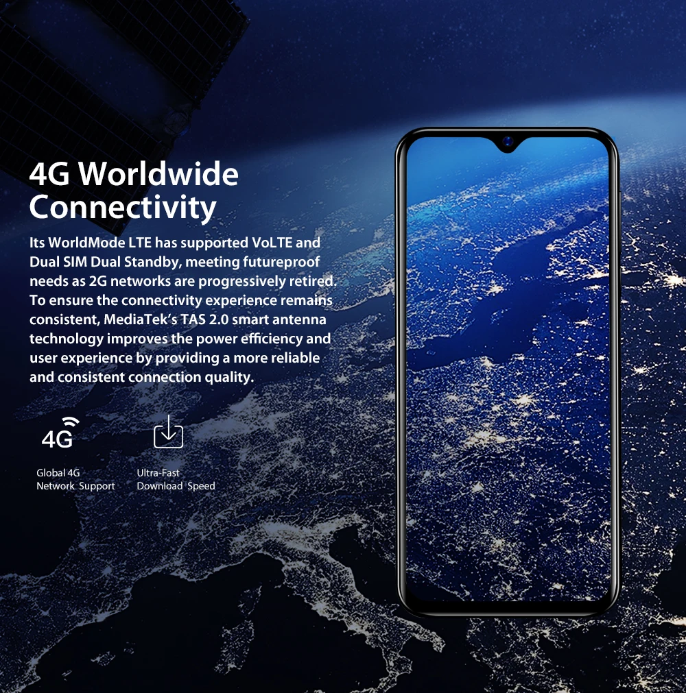 Телефон Blackview A60 Pro на базе Android 9 0 3 ГБ ОЗУ 16 Гб ПЗУ смартфон с экраном 6 088 дюйма весь