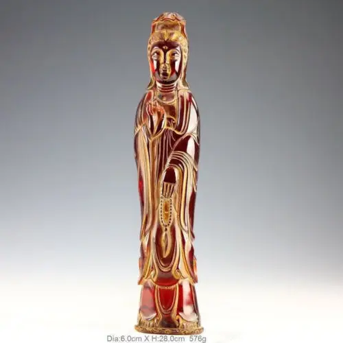 Китайская ручная скульптура статуя из натурального янтаря avalokitesvara|statue|statue sculpture |