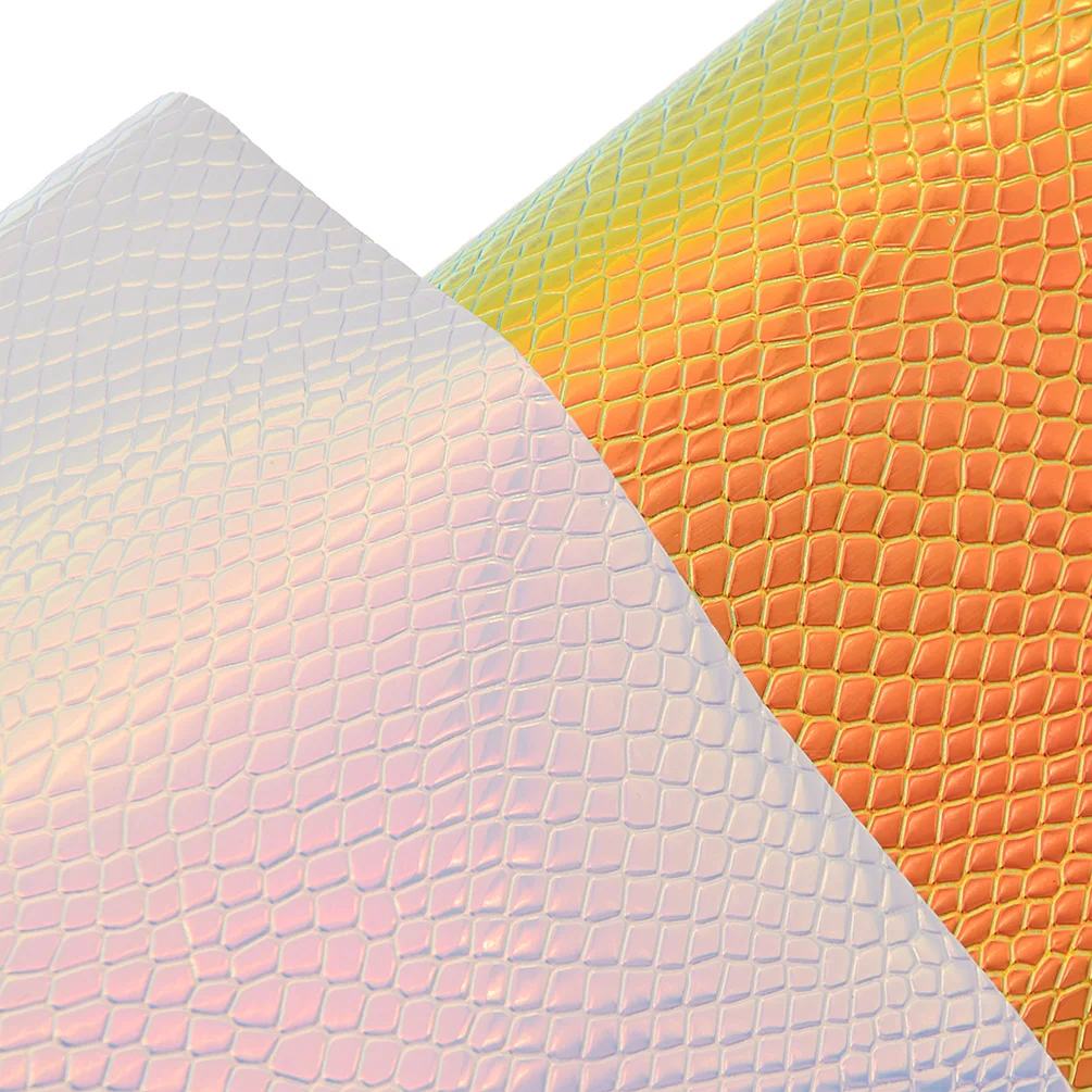 29X137cm Iridescent Laser Snake Synthetic Faux Leather Waterproof Surface PU Fabric For Bows DIY Handmede Crafts | Дом и сад