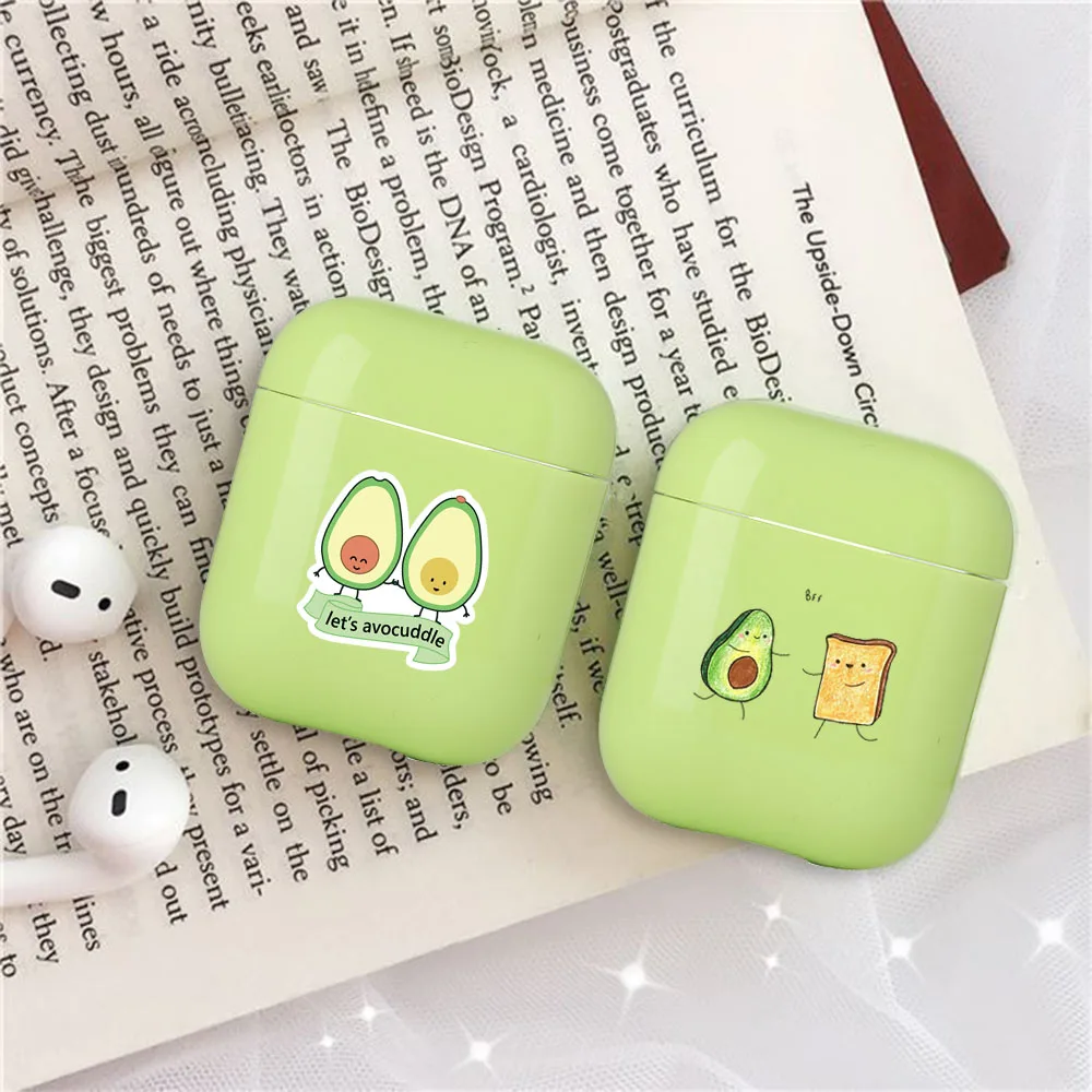 Чехол для Apple airpods летний зеленый фруктовый авокадо беспроводной Bluetooth чехол