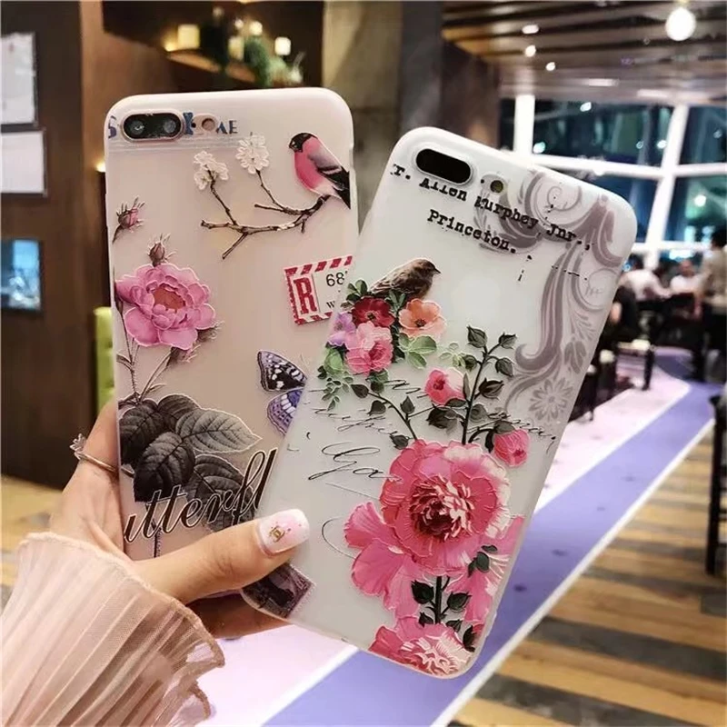 Модный ТПУ чехол для iphone 6 6S 7 8 5 5S SE Цветочный узор мягкие силиконовые чехлы Plus X 10 XS