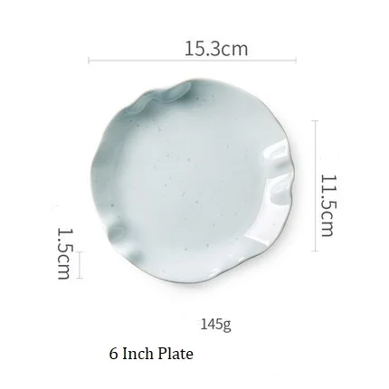 6 Inch Plate NIMITIME скандинавском стиле керамическая посуда рисовая чаша супница лист лотоса кружевная тарелка для завтрака Салатница набор посуды - Цвет: 6 Inch Plate