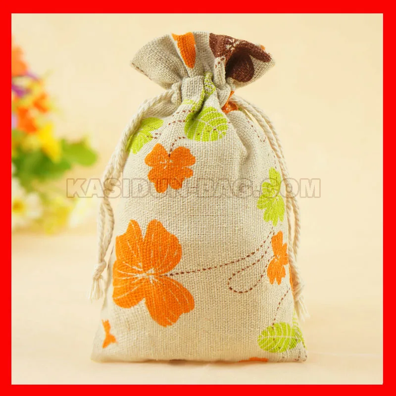 100pieces/lot wholesale cloth linen fabric bag gift
